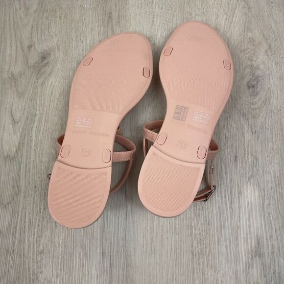 Stuart Weitzman Sandal Mellie Bow Jelly Slingback T-Strap Size 10 Nude - Picture 6 of 6